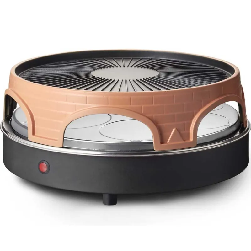 Raclette Mini Forno Pizze Pizzette 6 Persone 1500W con Griglia Grill Allumino Nuovo Arrivo