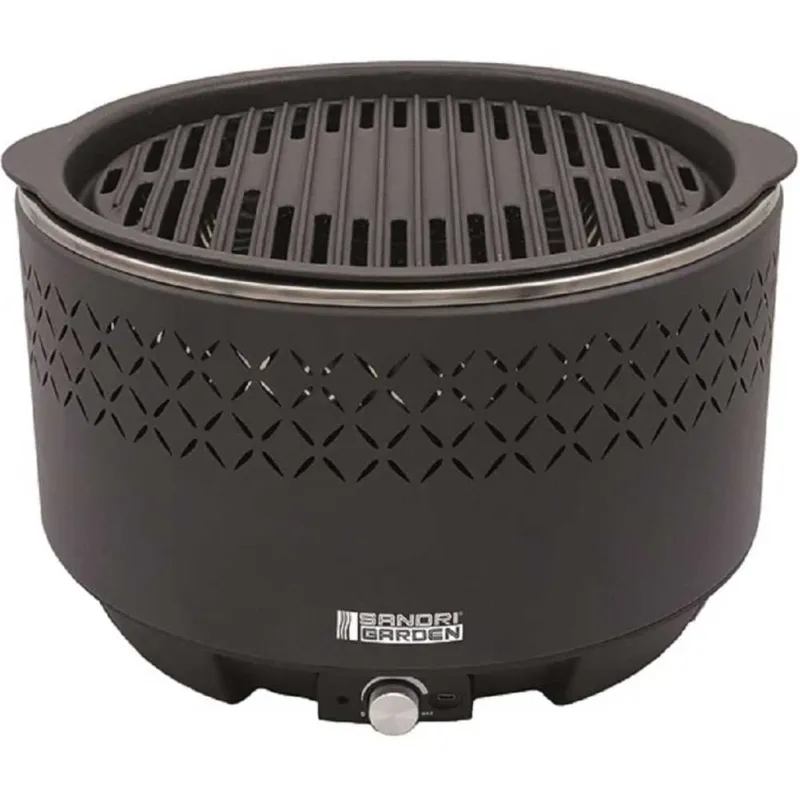 Reso Gratuito Barbecue Portatile Carbone Tavolo 36cm Alimentazione Batteria USB Griglia Ghisa