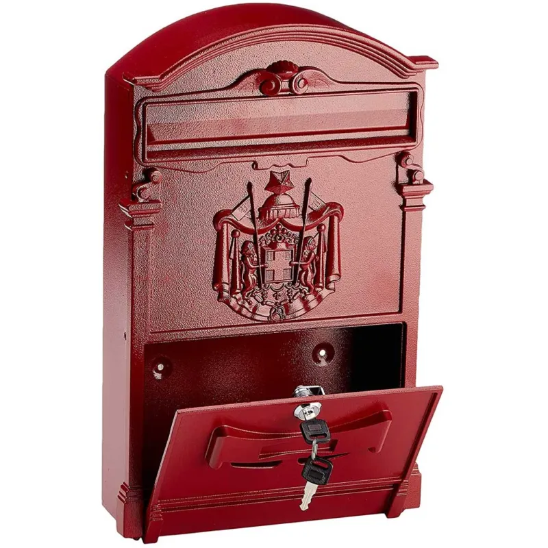 Prezzo Conveniente Cassetta Postale Parete Alluminio Buca Lettere Posta Esterno con Chiave Rosso