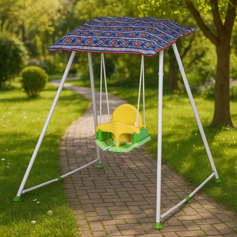 Prezzo Conveniente Altalena Giocattolo Bambini Esterno Giardino Acciaio Plastica Parasole Blu