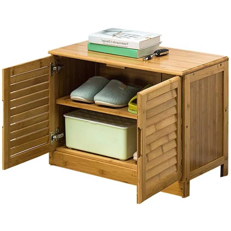 Prezzo Conveniente Panca Scarpiera Casa 2 Ripiani Porta Scarpe Mobiletto 2 Ante Multiuso in Legno