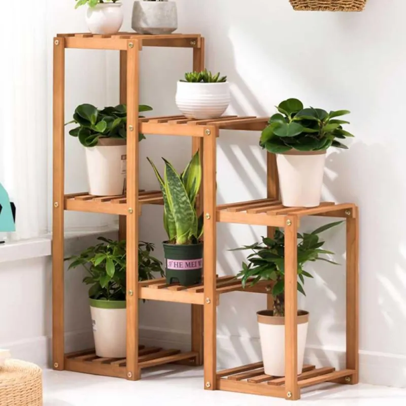 Offerta Scaffale Porta Piante Fiori Libreria Scaffalatura in Legno di Bamboo 80x25x82cm
