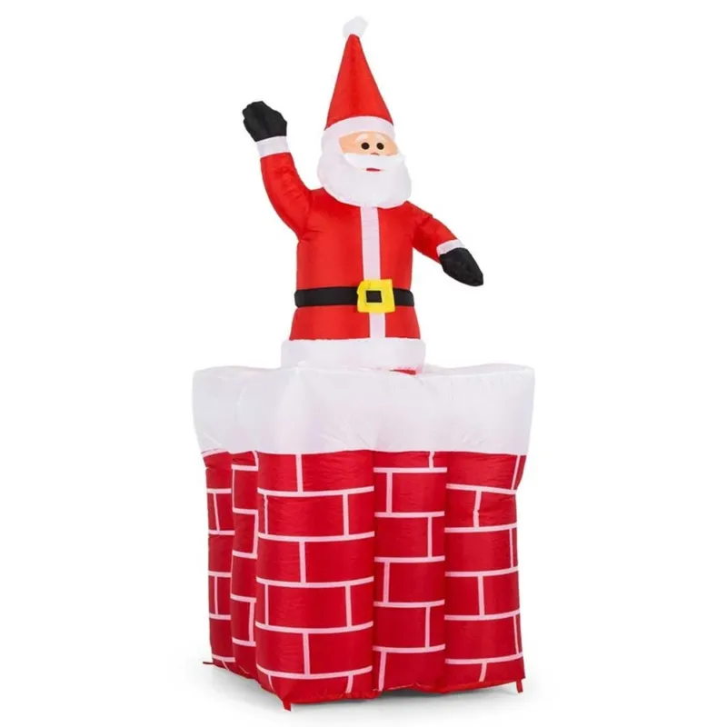 Prezzo Ridotto Gonfiabile Forma Camino Con Babbo Natale Movimento Automatico Verticale 180cm