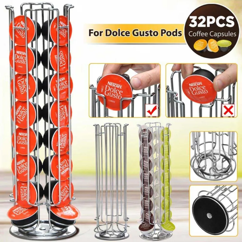 Compra Oggi Stesso Stand Porta Capsule Dolce Gusto 32 Posti Con Base Rotante Girevole In Metallo