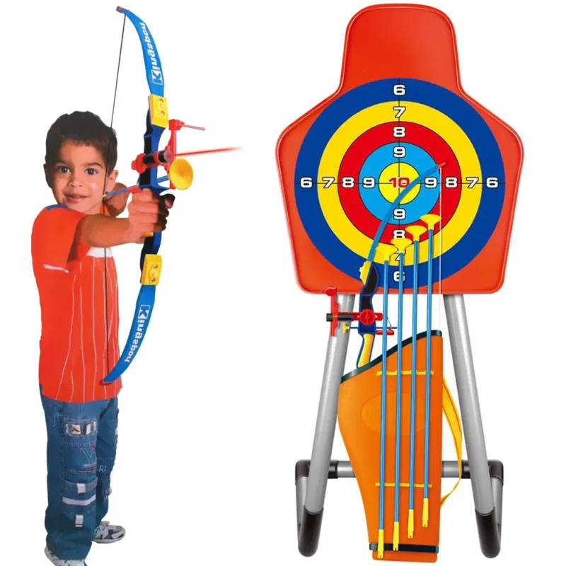 Promozione Esclusiva Set Arciere Per Bambini Con Arco 4 Frecce Mirino Laser Bersaglio E Portafrecce
