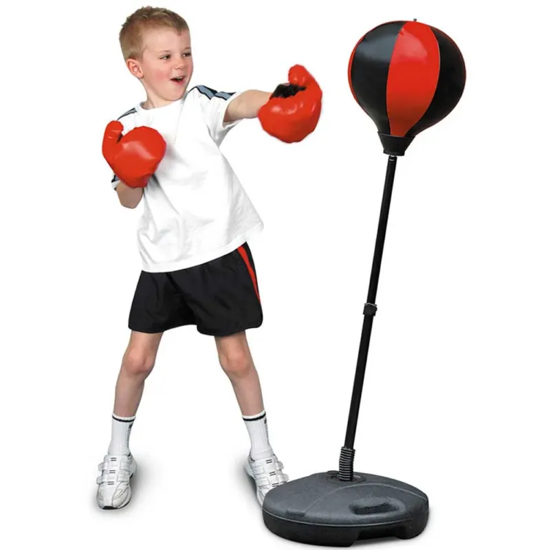 Punching Ball Per Bambini Asta Regolabile 124 Cm Con Guantoni E Base Riempibile Subito Disponibile