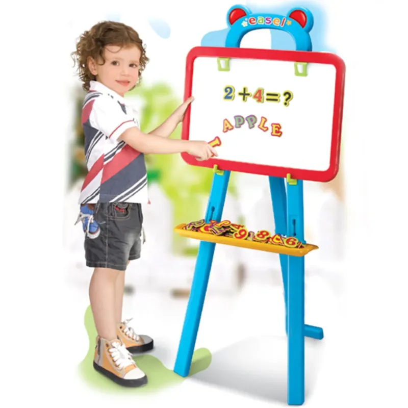 Solo Oggi Lavagna Magnetica Per Bambini Con Treppiedi Lettere Pennarelli E Gessetti Blu