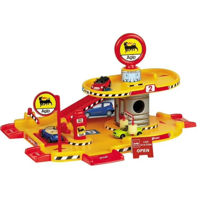 Garage 1 Piano Con Rampa Pompa Di Benzina Agip Pitstop Carwash E 1 Macchinina Prezzo Scontato