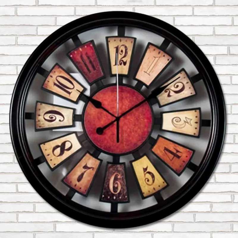 Affare Orologio da Parete Calet Stile Retro‘ in Plastica Diametro 30,5 cm Multicolor