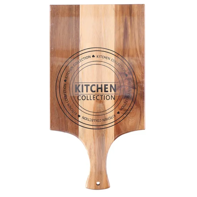 Tagliere in Legno Con Manico Decorazione Kitchen Per Salumi Formaggi 45x23x1cm Promo Stagionale