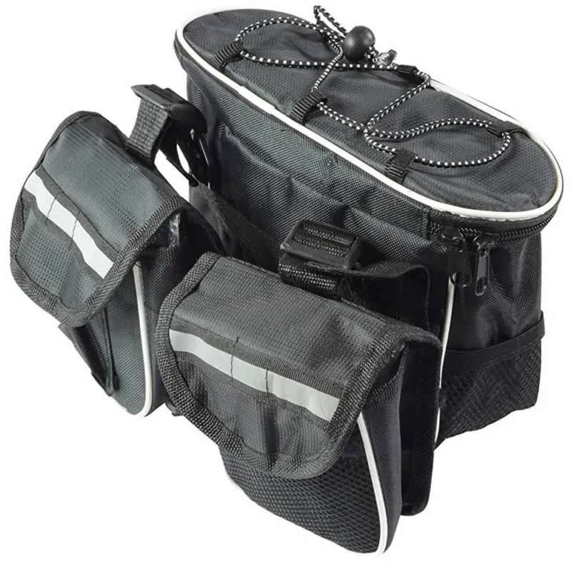 Borsa Multifunzione Per Bicicletta 3 Tasche + Rete Borsone Da Bici Dunlop Grigio Scelto Dai Clienti