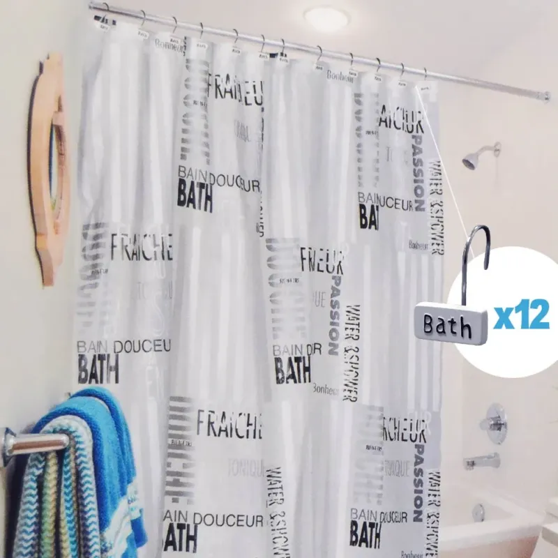 Non Perdere Tenda Doccia Vasca In Vinile Con Ganci Decorati Impermeabile 180x180cm 4 Modelli