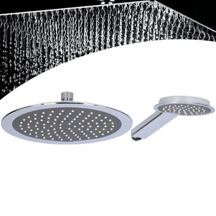Prezzo Basso Soffione Doccia Rotondo 23cm Con Miscelatore Doccetta Tondo 11cm In ABS Cromo