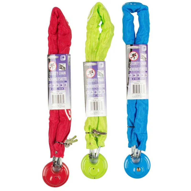 Catena Con Lucchetto e Chiavi in Acciaio Rivestito 90cm Sicurezza Moto 3 Colori Direttamente Dal Produttore