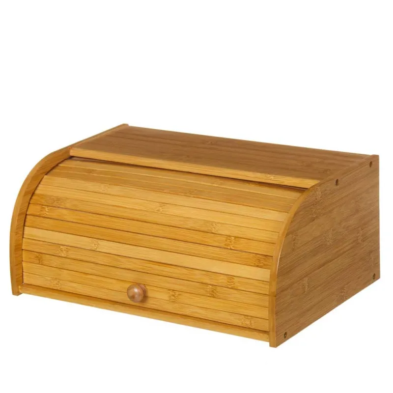 Offerta Lampo Portapane In Legno Di Bambu‘ Cucina Cassetto Porta Pane Con Apertura Serrandina