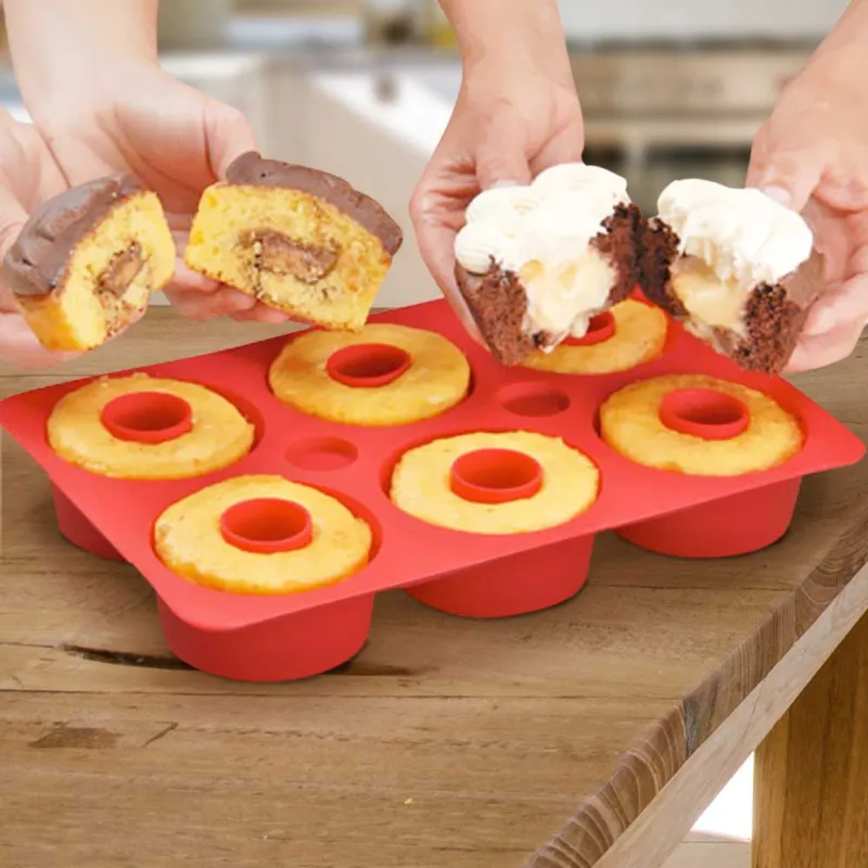 Stampo in Silicone per Cupcake con Sorpresa Secret Magic 6 Posti Dolci Muffin Occasione