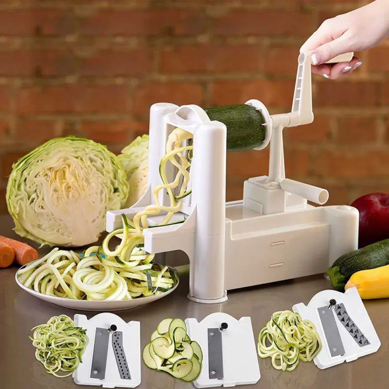 Economico Affettaverdure Tagliaverdure Spirale Manuale 3 Lame Inox Affetta Verdure Frutta