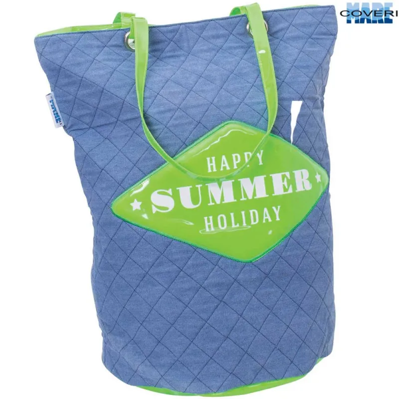 Promozione Esclusiva BORSA MARE SACCA SPIAGGIA SUMMER CON MANICI 55X35X50CM COVERI 4 COLORI