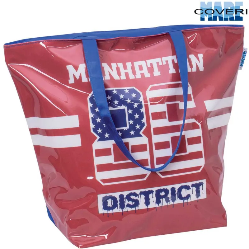 Borsa Mare Spiaggia Con Manici Stampa Mannhattan 55 X 45 X 22 Cm Enrico Coveri Ordina Subito