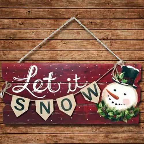 Offerta Dietroporta In Legno Con Scritta E Pupazzo 2 Modelli Decorazioni Natalizie