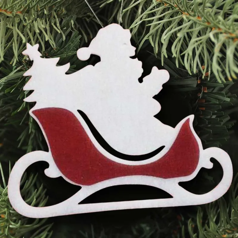 Slitta Babbo Natale Ovatta E Juta 2 Colori Altezza 44 Cm Per Albero Di Natale Prezzo Basso