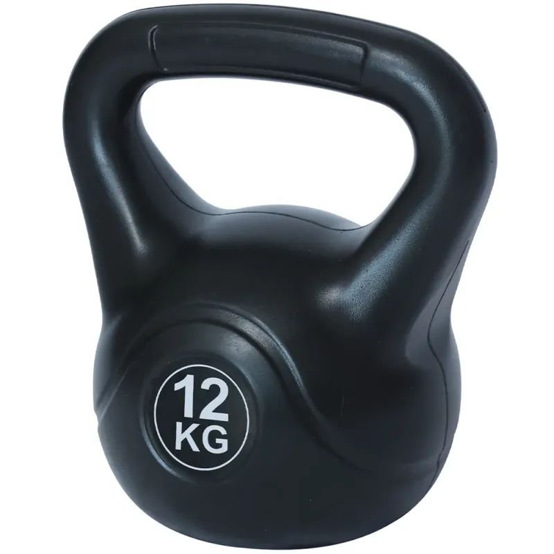 Kettlebell 12Kg in PVC con Cemento Manico Antiscivolo Peso per Fitness Palestra Promozione Esclusiva