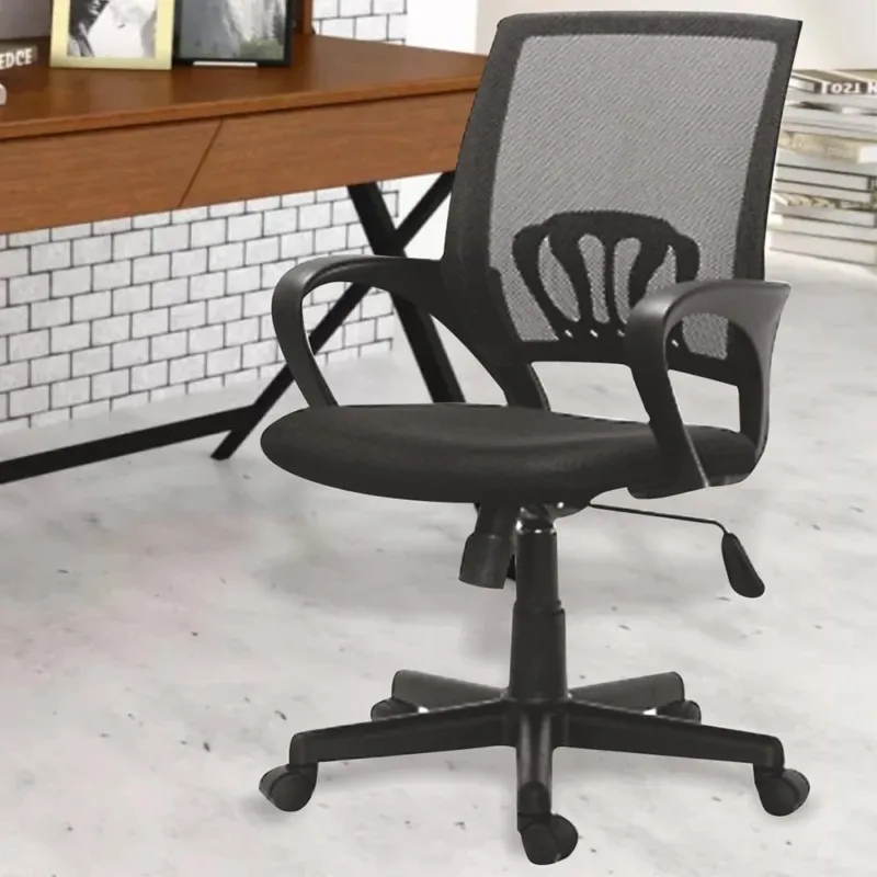 Sedia Cameretta con ruote Poltrona Ufficio Direzionale Girevole Traspirante Nero Spedizione Espresso