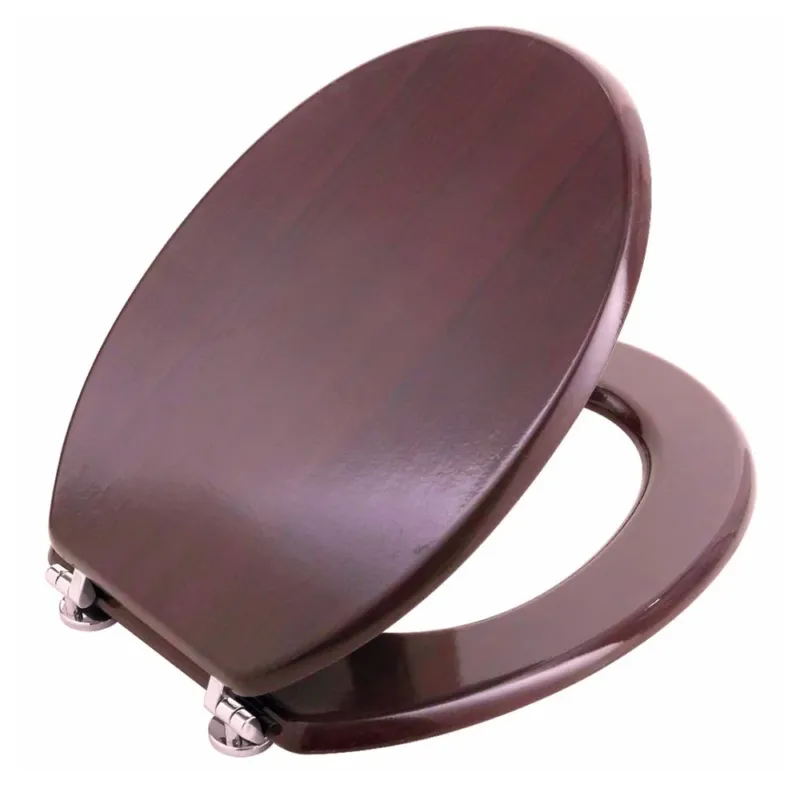 Economico Copriwater Bagno Universale Legno MDF Marrone Effetto Legno Tavoletta WC Water