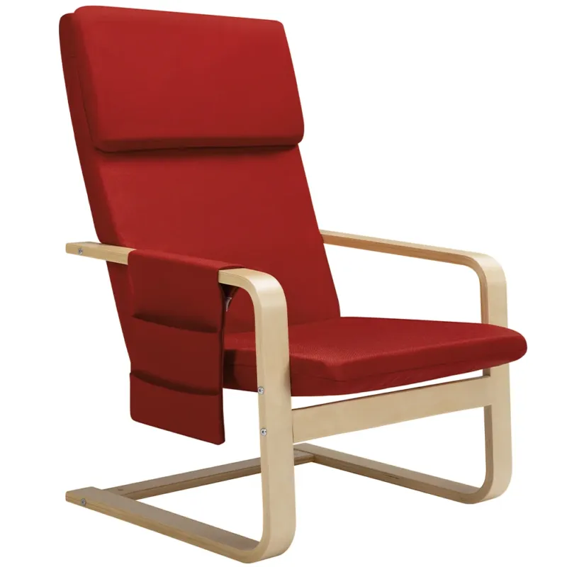 Sedia Poltrona Relax Ergonomica Rivestimento Cotone Rosso con Borsa 2 Scomparti Compra Adesso