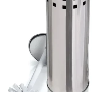 Miglior Prezzo Portascopino con Spazzolone WC Cilindro In Acciaio Inox 26x10 cm Accessori Bagno