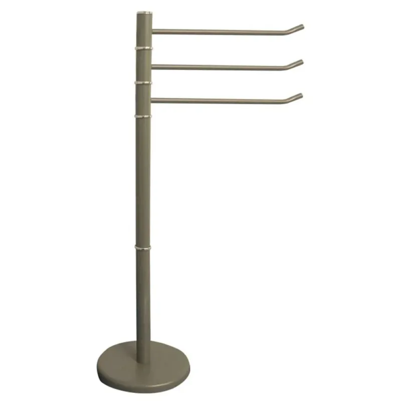 Portasciugamani Terra Piantana 87cm 3 Bracci Porta Asciugamano Metallo Tortora Ordina Subito