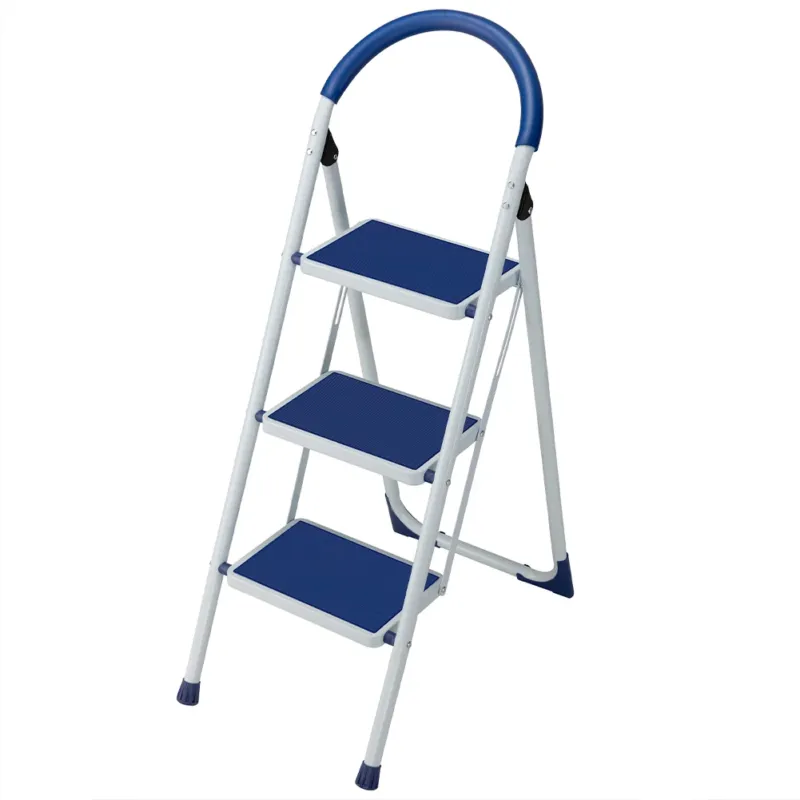 Scala Scaletta Pieghevole 3 Gradini Antiscivolo Sgabello Scaletto Acciaio Blu Subito Disponibile