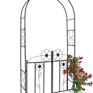 Arco da Giardino per Piante Rampicanti Rose con Cancello Battente in ferro 228cm Nuova Collezione