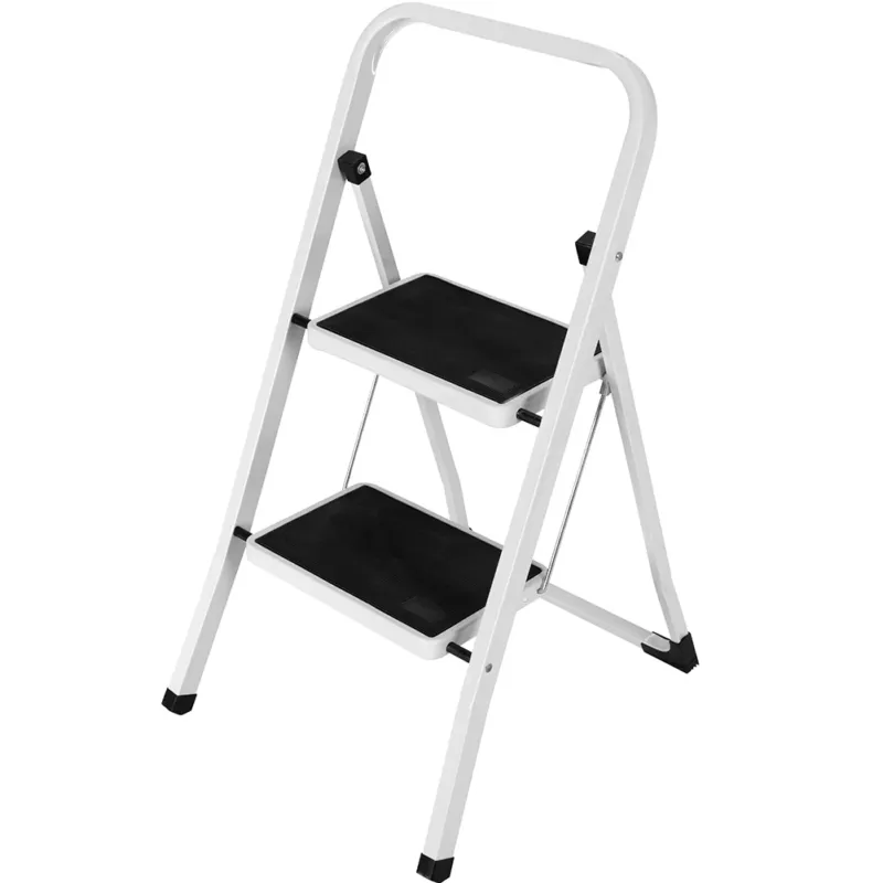 Offerta Speciale Scala Scaletta Pieghevole 2 Gradini Antiscivolo Sgabello Scaletto Acciaio Nero