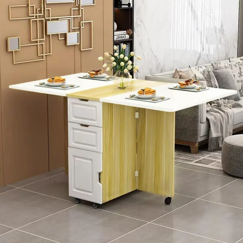 Compra Oggi Stesso Tavolo Tavolino Pranzo Mobile Cucina Pieghevole Cassetti Salvaspazio con Ruote