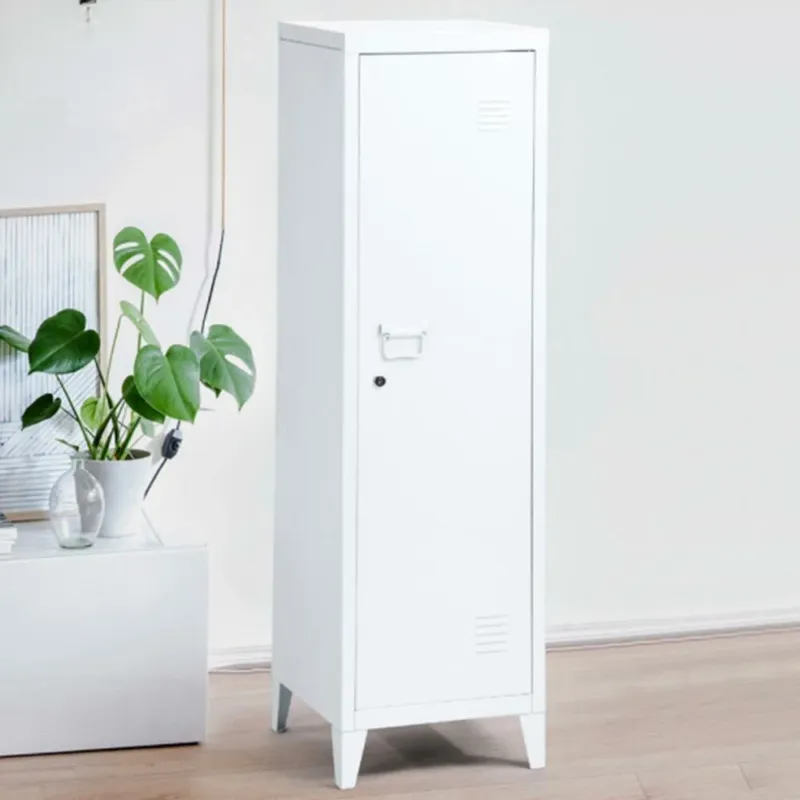 Armadietto Armadio Spogliatoio in Metallo un Anta con Chiave 3 Scomparti Bianco Offerta Speciale
