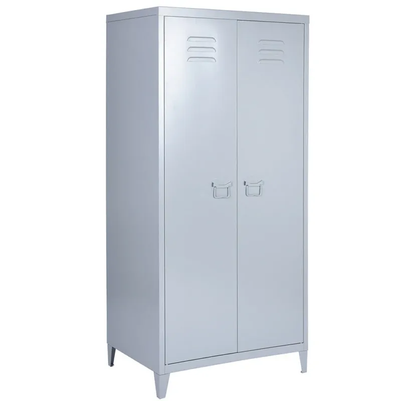 Scelto Dai Clienti Armadio Guardaroba 2 Ante + Asta Appendiabiti e Ripiano Metallo Moderno Grigio