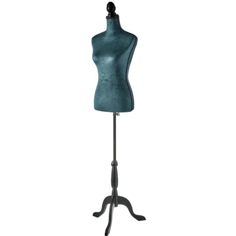 Manichino Sartoriale Busto Donna da Sarto Treppiede per Cucito Legno Turchese A Buon Prezzo