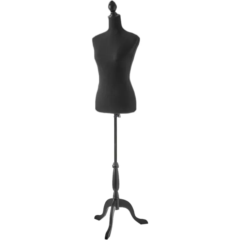 Manichino Sartoriale Busto Donna da Sarto con Treppiede per Cucito in Legno Nero Soddisfatti O Rimborsati
