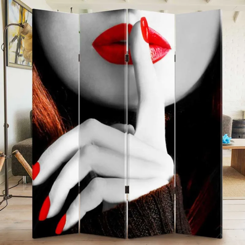 Paravento Separe 4 Pannelli Stampa Fronte Retro Divisorio Fashion Mondrian Occasione Imperdibile