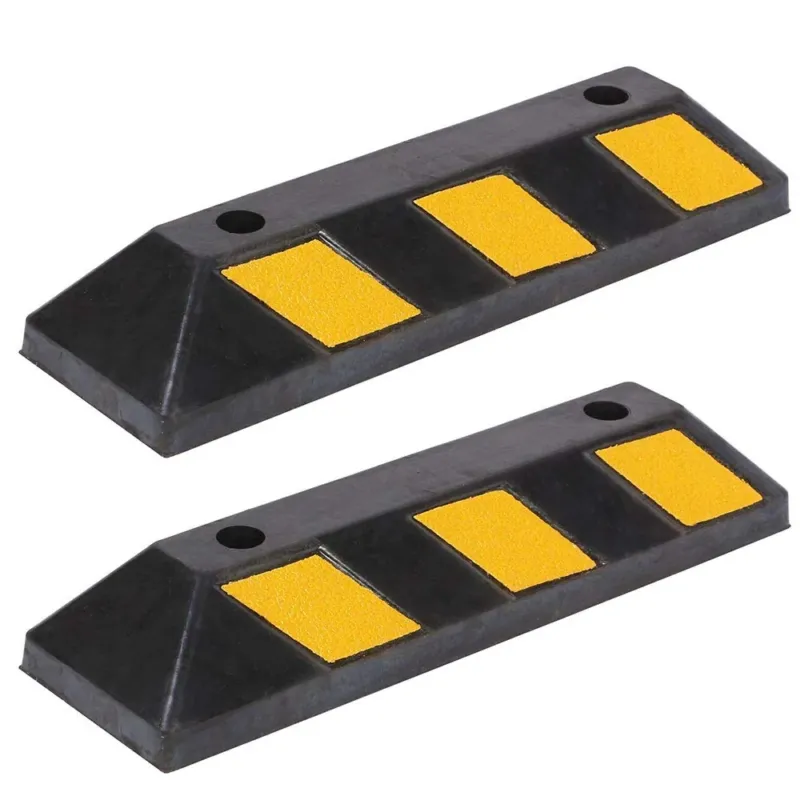 Soddisfatti O Rimborsati Set 2 Fermaruota Gomma Dura Ferma Ruota Ruote Parcheggio Garage Catarifrangenti