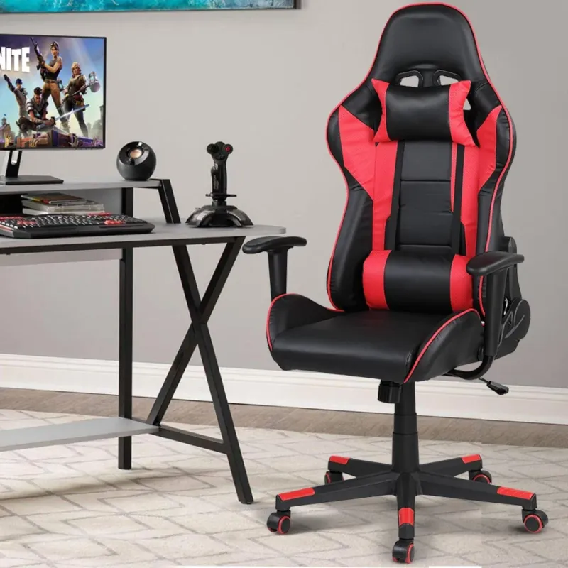 Economico Sedia Poltrona Gaming Scrivania Ufficio Reclinabile 180 gradi Girevole Rosso