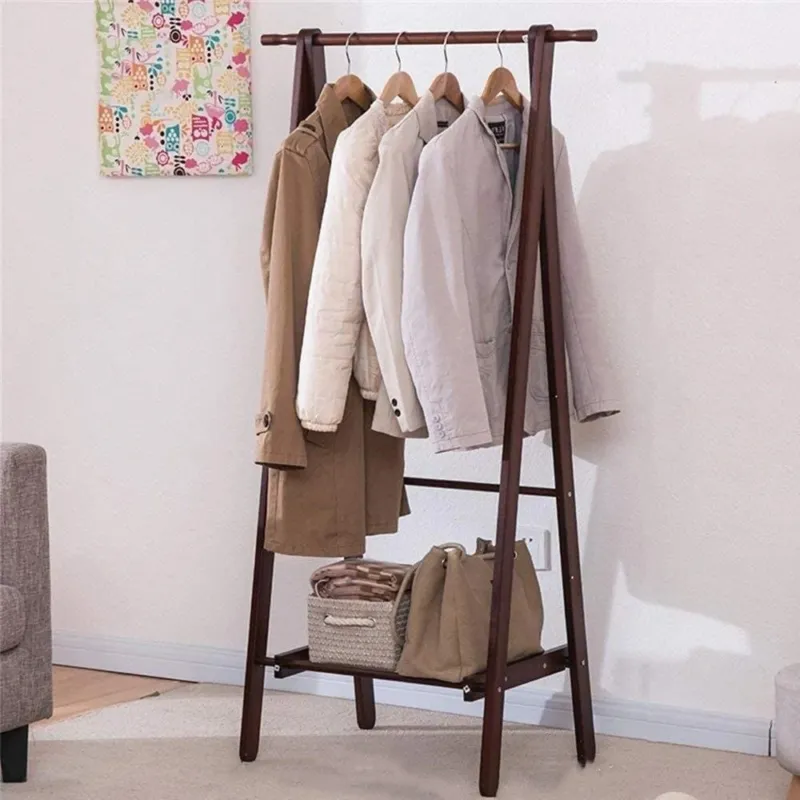 Vendita Finale Stand Appendiabiti Attaccapanni in Legno MDF Pieghevole Camera Da Letto Brown