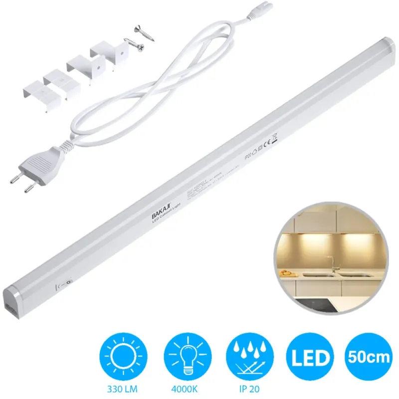 Direttamente Dal Produttore Lampada Luce Sottopensile 50cm Mobili Cucina Armadio Barra LED 750lm 4000K Bianc