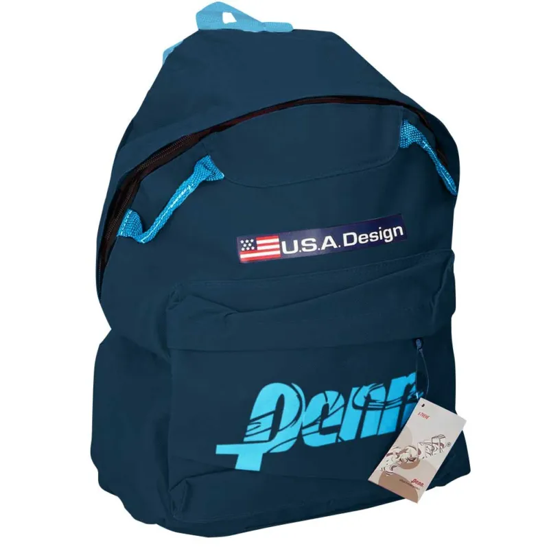 Sconto Zaino Americano Uomo Donna Penn in Tessuto Scuola Tempo Libero Viaggio Blu