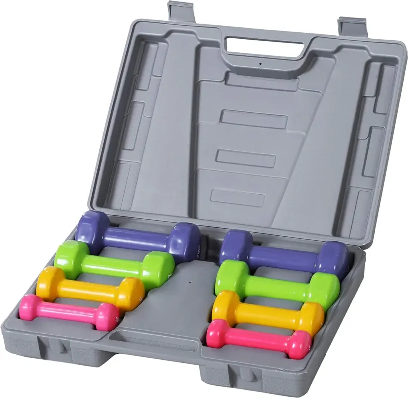 Miglior Prezzo Set Manubri Palestra con Valigetta 2x0.5kg+2x1kg+2x1.5kg+2x2kg Pesi per Fitness