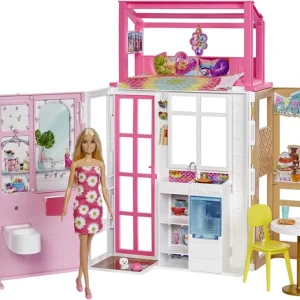 Reso Gratuito Casa di Barbie Playset con Bambola Cagnolino e Accessori Giocattolo Idea Regalo