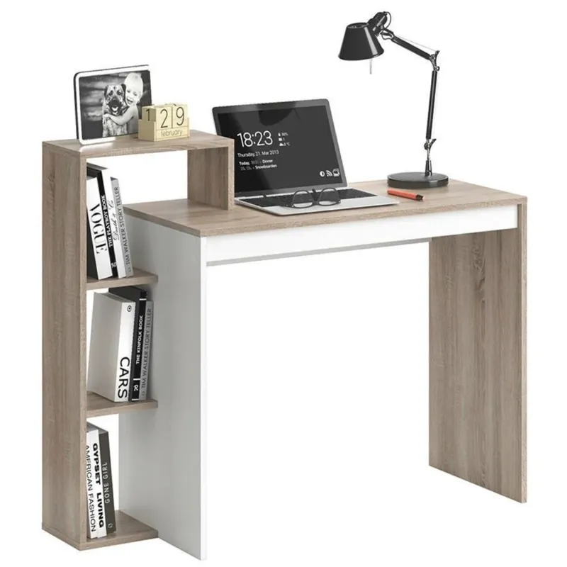 Scrivania con Libreria 4 Ripiani Tavolo Porta Pc Computer in Legno Casa Ufficio Compra Oggi Stesso