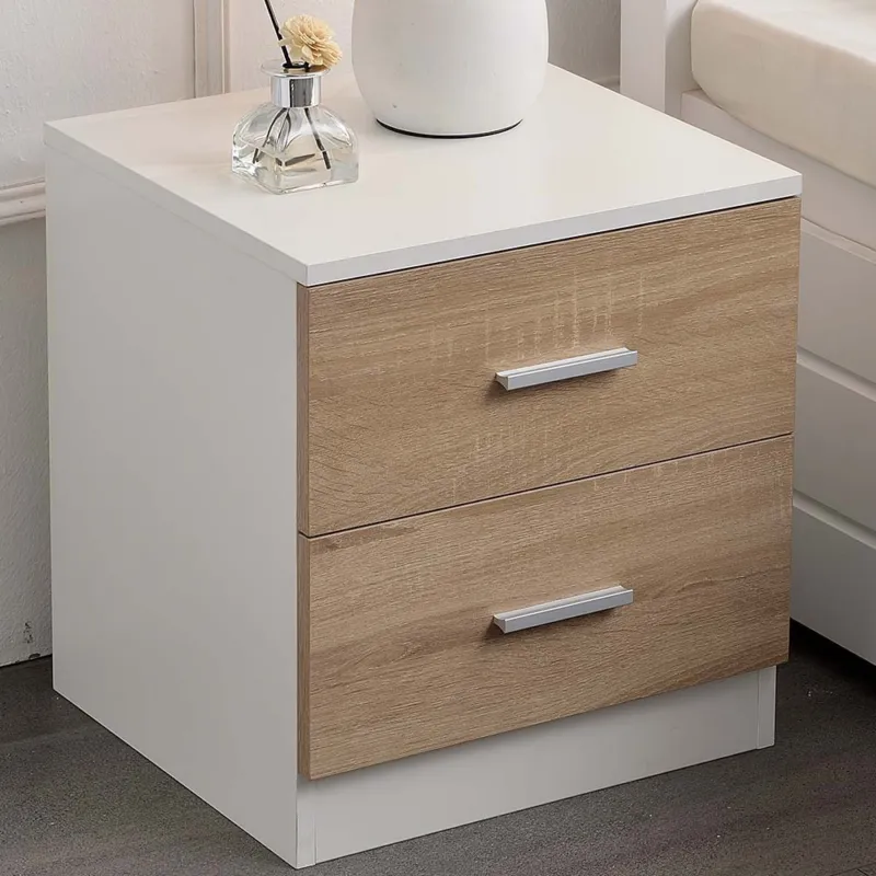 Scelto Dai Clienti Comodino Mobiletto Cassettiera 2 Cassetti Design Moderno in legno MDF Bianco