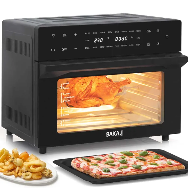 Spedizione Espresso Forno Friggitrice Ad Aria Calda 30Lt Digitale 1800W Frigge Cuoce Senza Olio Nero